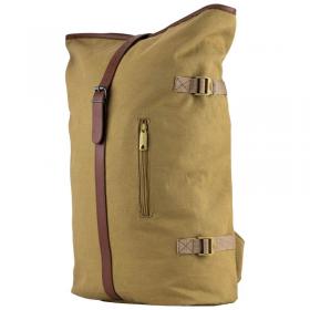fawn brown beige cream heavy cotton canvas roll top backpack main image